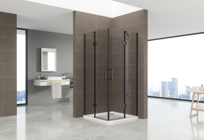 A522-14 6 mm Matt Black Pivot Shower Screen