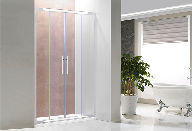 1741-2 Dua Pintu Sliding Shower Enclosure Lurus Shower Screen