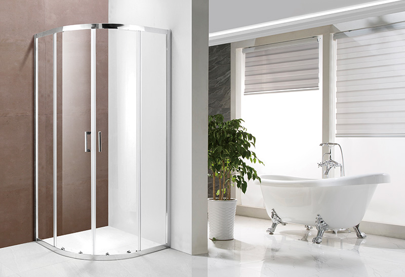 A1221 4/5/6mm Pintu Kaca Sliding Shower Enclosure Square