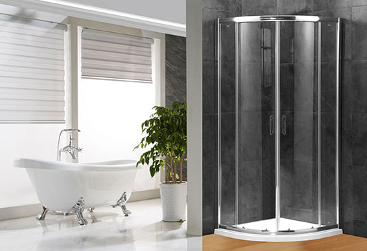 A1800 4/5/6mm Kaca Sliding Door Quadrant Shower Enclosure