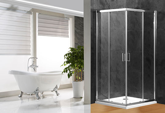 A1800F 4/5/6mm Kaca Sliding Door Square Shower Enclosure