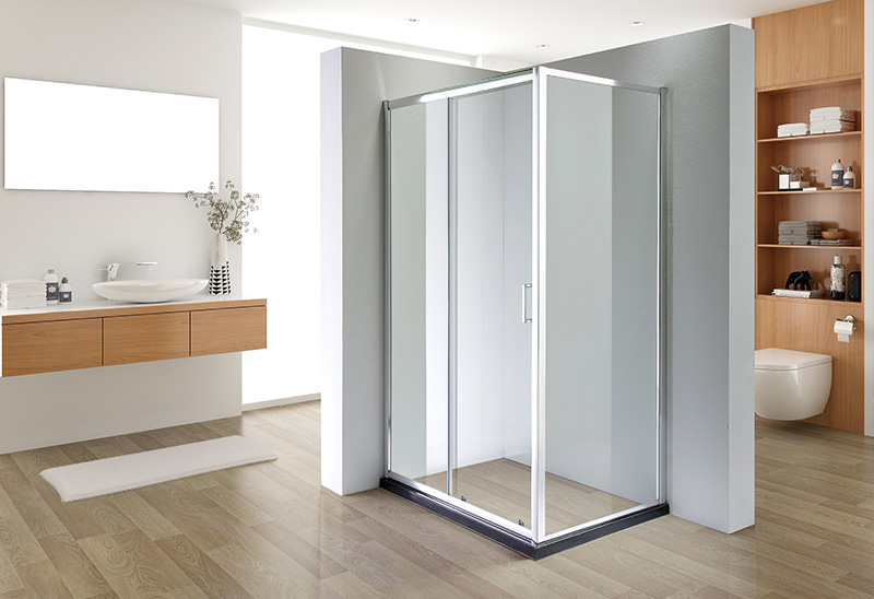 A1988T-W 4/5 mm Persegi Panjang Sliding Shower Enclosure Kamar Mandi