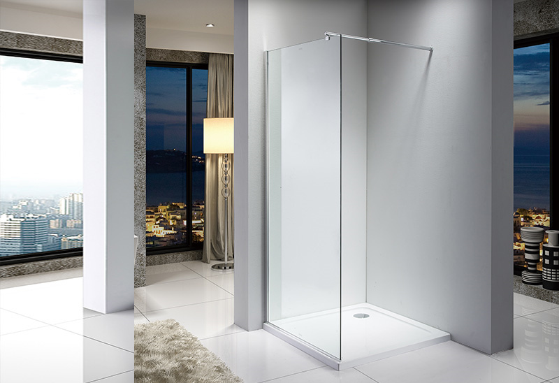 A20P 6/8/10mm Kaca Bingkai Stainless Steel Walk In Shower Enclosure