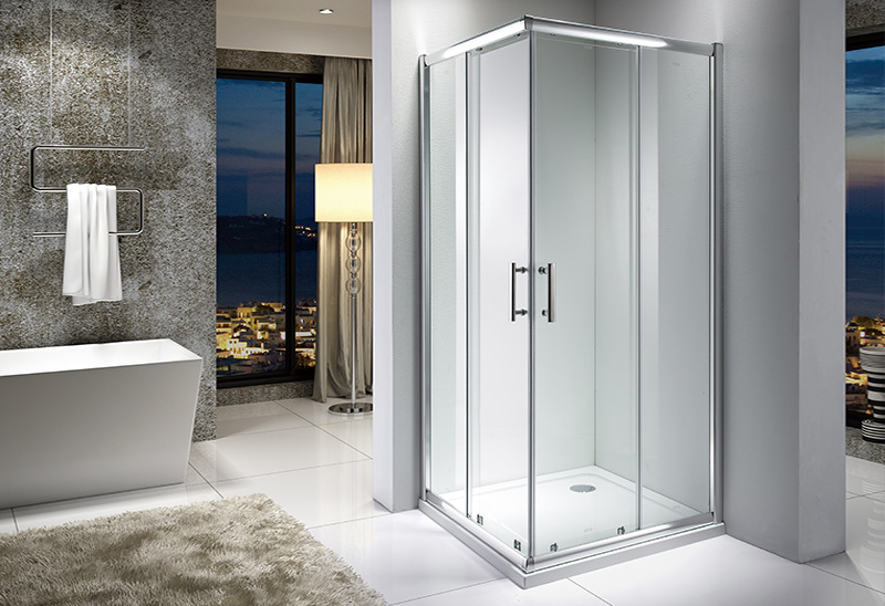 A9171 5/6/8mm Kaca Pintu Persegi Sliding Shower Enclosure