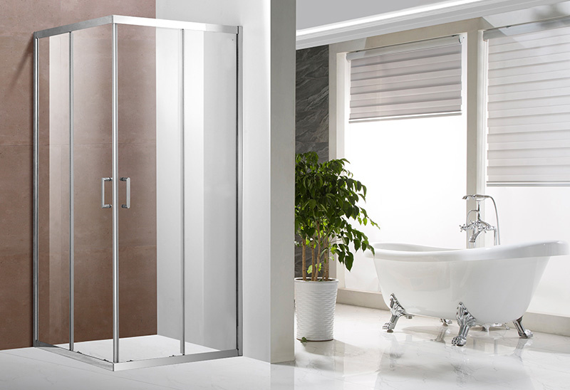 A1321 5/6mm Kaca Stainless Steel Profil Square Sliding Shower Enclosure