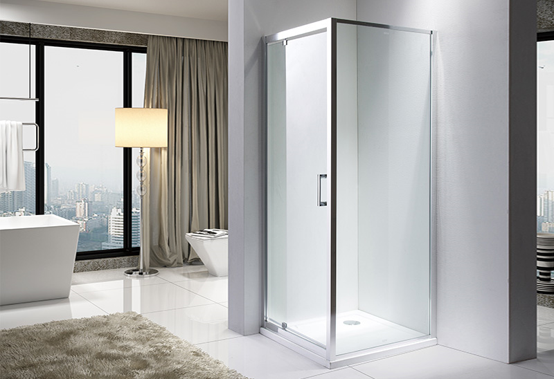 A1524 5/6/8mm Kaca Transparan Fast Fit Pivot Shower Enclosure